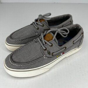 Guy Harvey Womens GHWGULFT-0541 Gray Slip On Size 7.5 Gulf Linen Boat Shoes